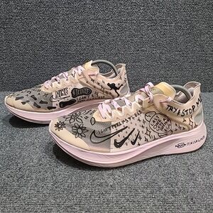 Nike Nathan Bell x Zoom Fly SP Doodles Size 10.5 AT5242-100‎ Men's Pink Sneakers